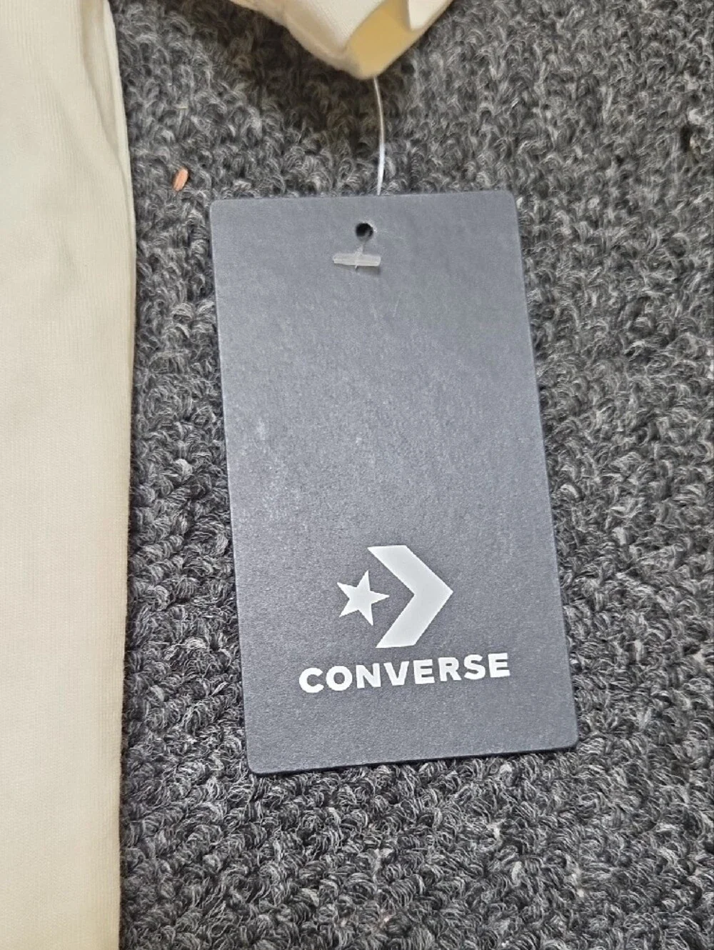 (#1C) Converse Kid's Cream Tee with Light Blue Chest Graphic